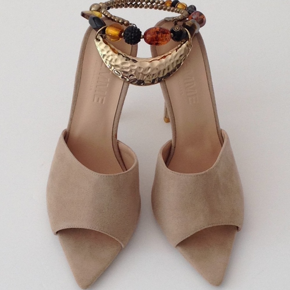 🍃🌹FEMME - Los Angeles 'Latte' Suede Stilettos - Picture 3 of 7